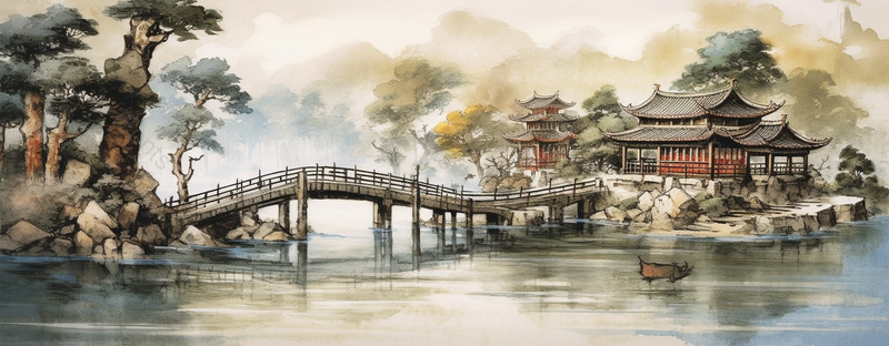 复古古典灰色小桥流水房屋中国风插画,插画/手绘图,插画/手绘图库,插画/手绘图下载,插画/手绘